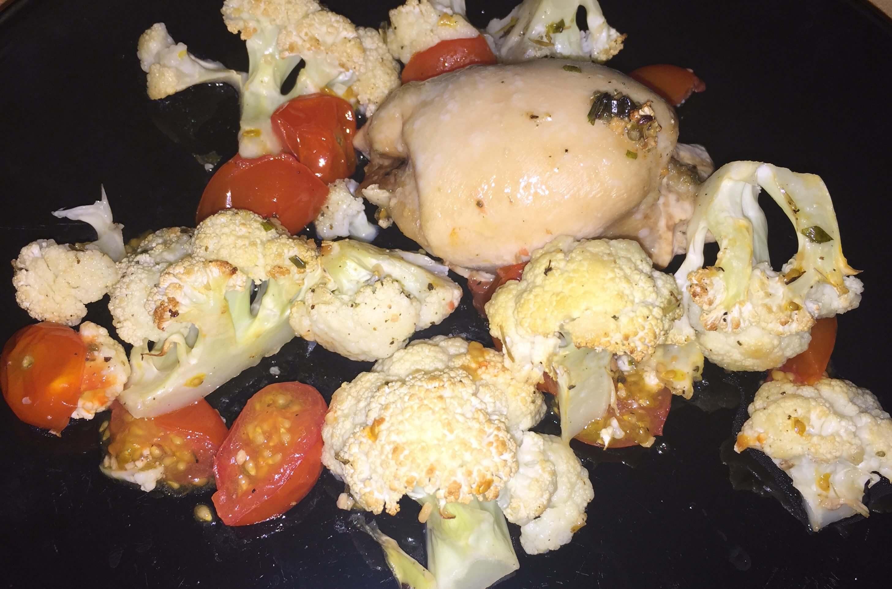 CHICKEN WITH CAULIFLOWER AND TOMATOES – December 19 – Tomato and Winter Squash Month